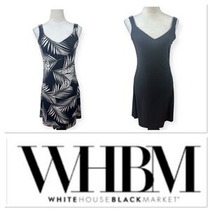 White House Black Market reversible dress palm print and black size XS